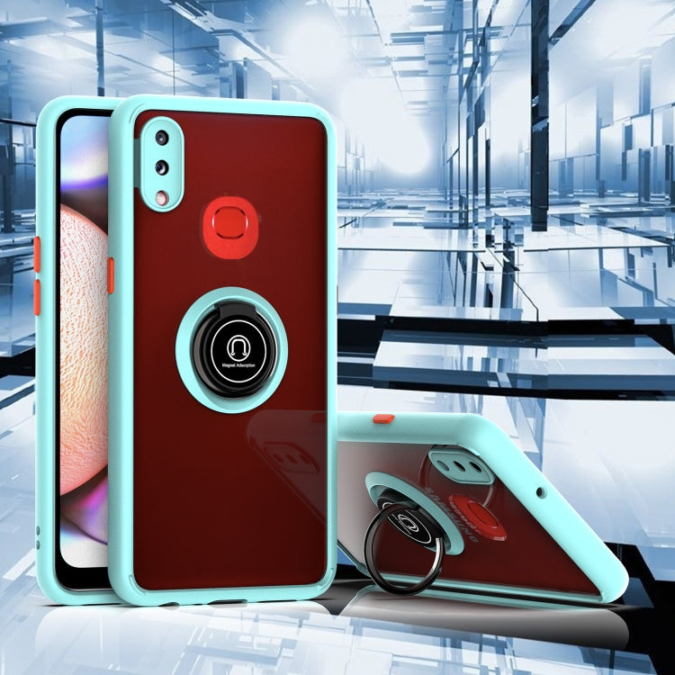 For Samsung Galaxy A10s Q Shadow 1 Series TPU + PC Protective Case with 360 Degrees Rotate Ring Holder