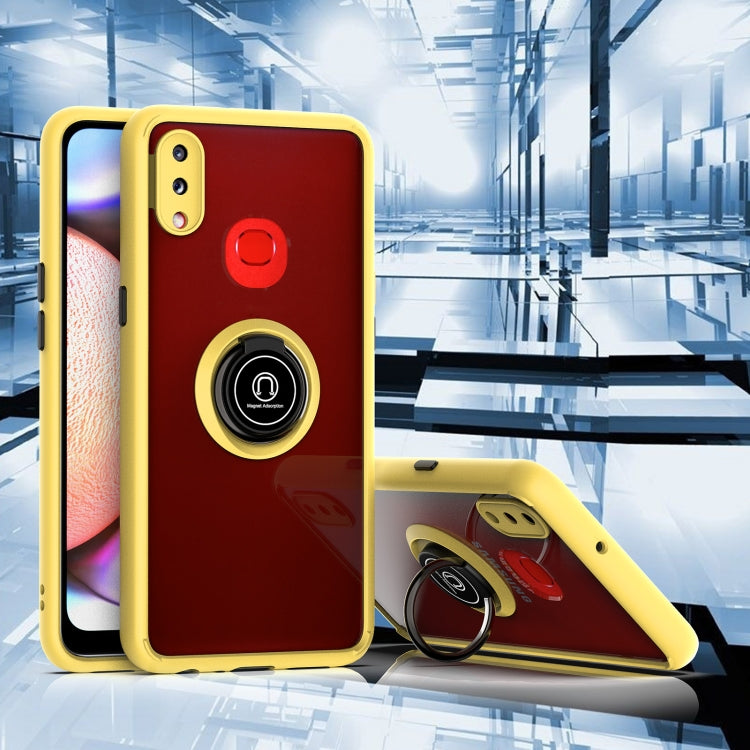 For Samsung Galaxy A10s Q Shadow 1 Series TPU + PC Protective Case with 360 Degrees Rotate Ring Holder
