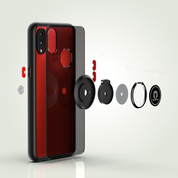 For Samsung Galaxy A10s Q Shadow 1 Series TPU + PC Protective Case with 360 Degrees Rotate Ring Holder