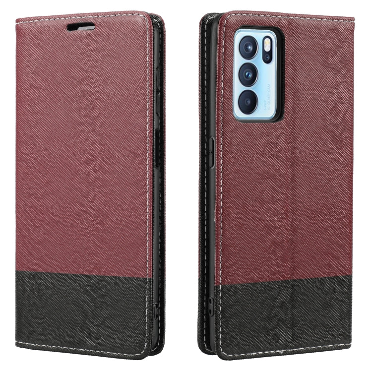 For OPPO A55 5G Cross Texture Magnetic Horizontal Flip Leather Case with Card Slots & Holder & Wallet