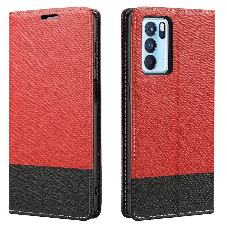 For OPPO A74 5G Cross Texture Magnetic Horizontal Flip Leather Case with Card Slots & Holder & Wallet