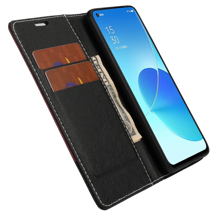 For OPPO A74 5G Cross Texture Magnetic Horizontal Flip Leather Case with Card Slots & Holder & Wallet