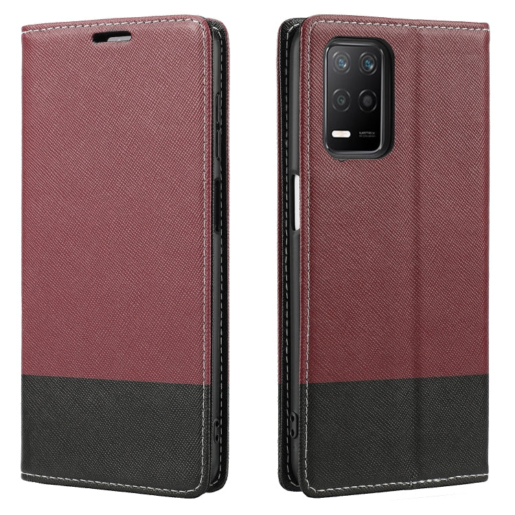 For OPPO Realme 8 5G Cross Texture Magnetic Horizontal Flip Leather Case with Card Slots & Holder & Wallet