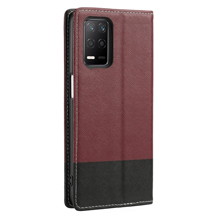For OPPO Realme 8 5G Cross Texture Magnetic Horizontal Flip Leather Case with Card Slots & Holder & Wallet
