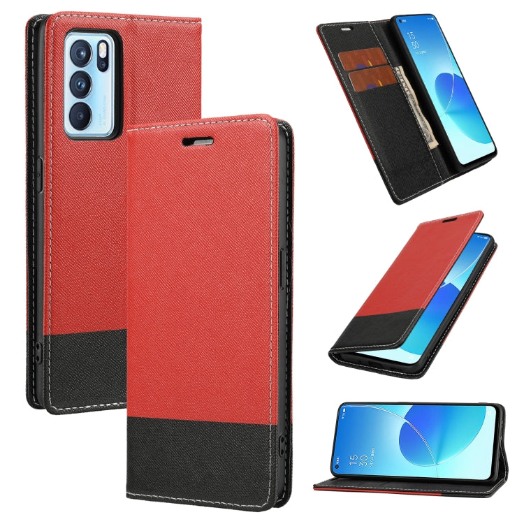 For OPPO Reno6 Pro 5G Cross Texture Magnetic Horizontal Flip Leather Case with Card Slots & Holder & Wallet