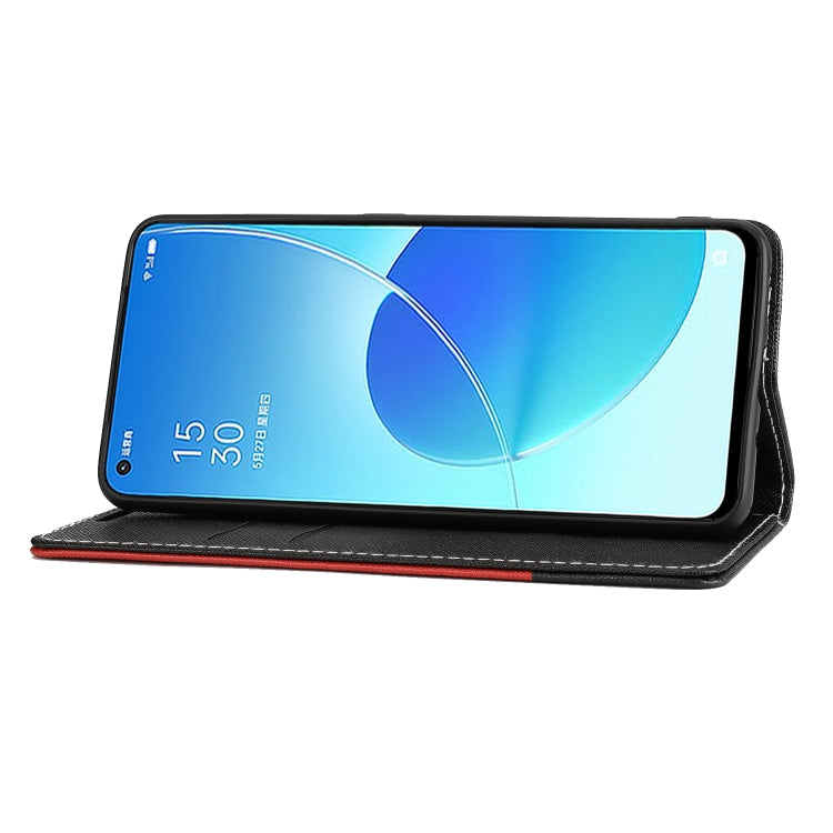 For OPPO Reno6 Pro 5G Cross Texture Magnetic Horizontal Flip Leather Case with Card Slots & Holder & Wallet