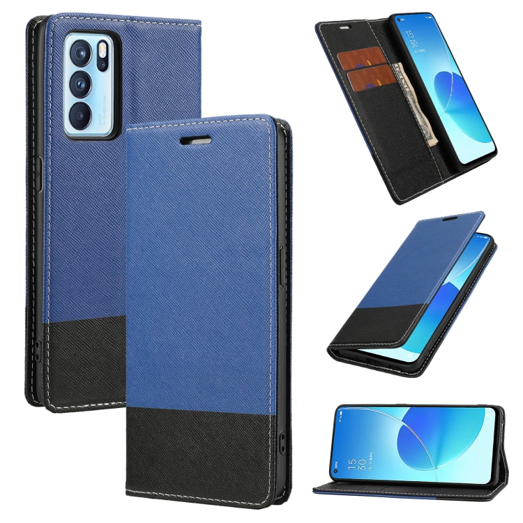 For OPPO Reno6 Pro 5G Cross Texture Magnetic Horizontal Flip Leather Case with Card Slots & Holder & Wallet