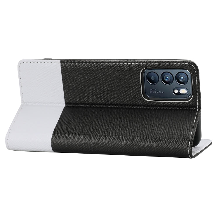 For OPPO Reno6 5G Cross Texture Magnetic Horizontal Flip Leather Case with Card Slots & Holder & Wallet
