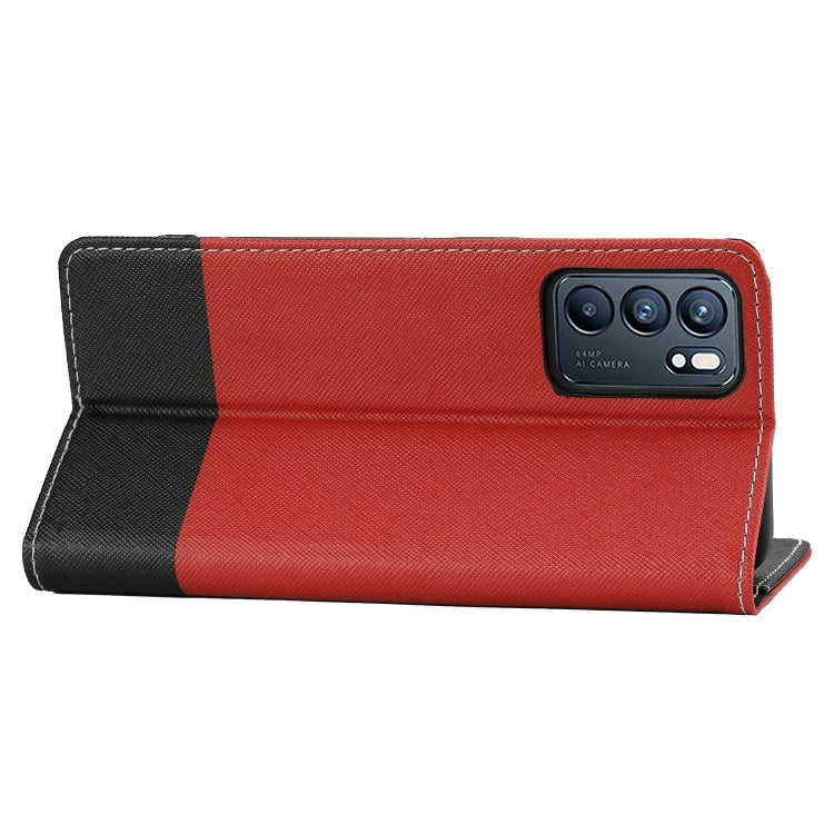 For OPPO Reno6 5G Cross Texture Magnetic Horizontal Flip Leather Case with Card Slots & Holder & Wallet