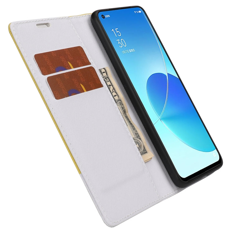 For OPPO Reno6 5G Cross Texture Magnetic Horizontal Flip Leather Case with Card Slots & Holder & Wallet