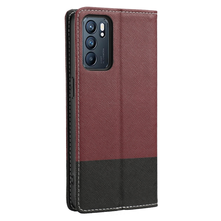 For OPPO Reno6 5G Cross Texture Magnetic Horizontal Flip Leather Case with Card Slots & Holder & Wallet