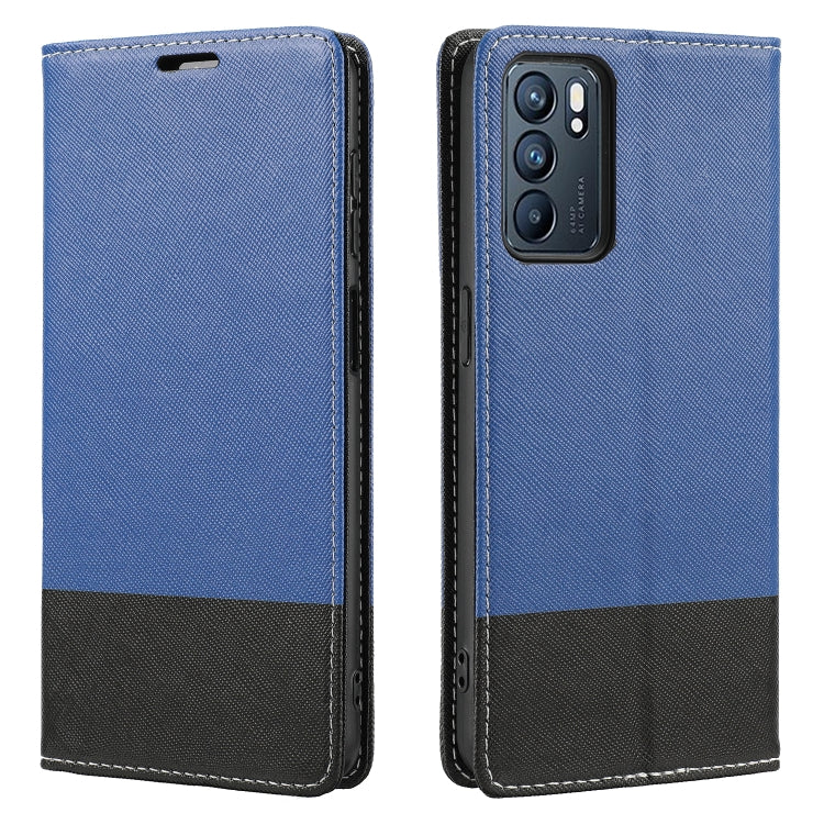 For OPPO Reno6 5G Cross Texture Magnetic Horizontal Flip Leather Case with Card Slots & Holder & Wallet