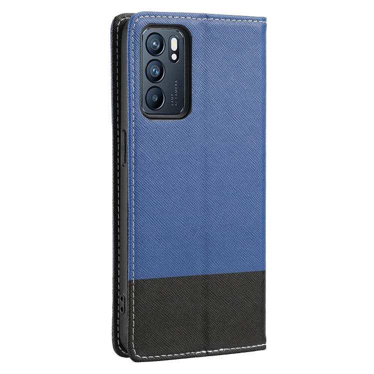 For OPPO Reno6 5G Cross Texture Magnetic Horizontal Flip Leather Case with Card Slots & Holder & Wallet