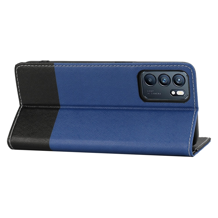 For OPPO Reno6 5G Cross Texture Magnetic Horizontal Flip Leather Case with Card Slots & Holder & Wallet