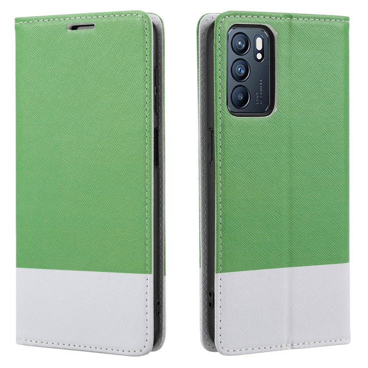 For OPPO Reno6 5G Cross Texture Magnetic Horizontal Flip Leather Case with Card Slots & Holder & Wallet