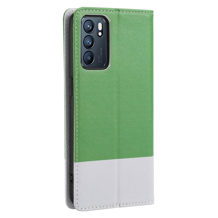 For OPPO Reno6 5G Cross Texture Magnetic Horizontal Flip Leather Case with Card Slots & Holder & Wallet