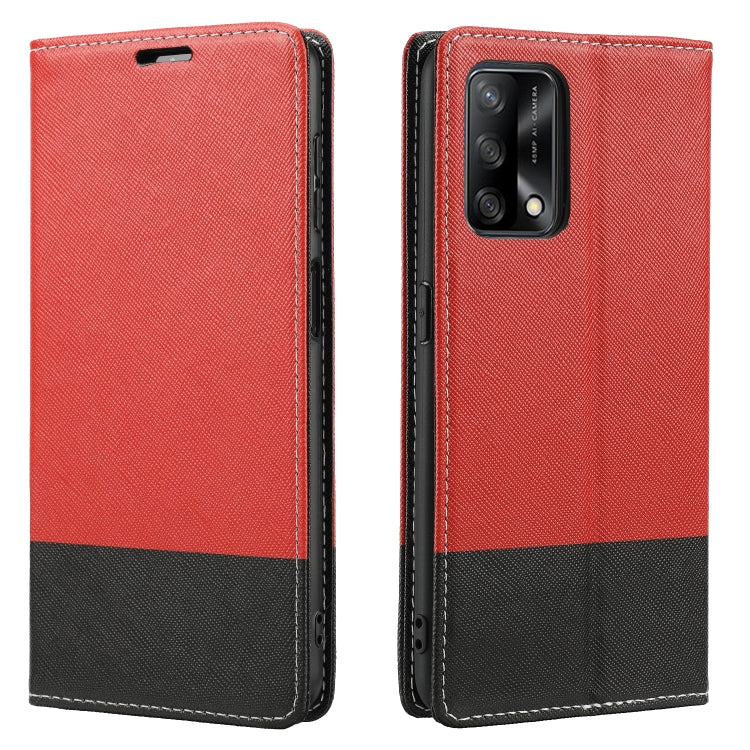 For OPPO A74 Cross Texture Magnetic Horizontal Flip Leather Case with Card Slots & Holder & Wallet