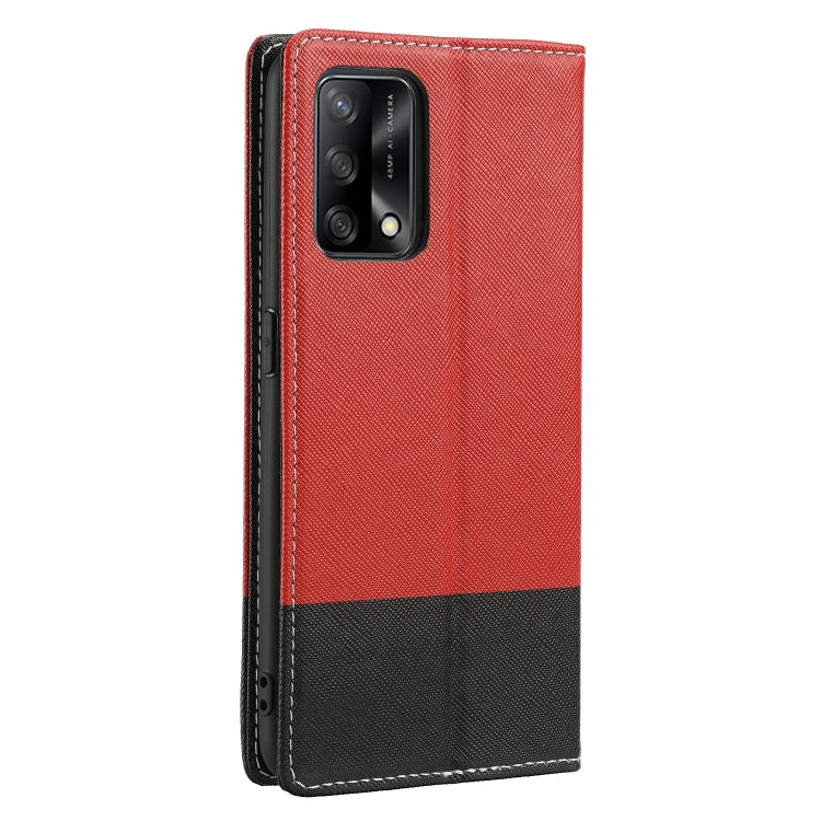 For OPPO A74 Cross Texture Magnetic Horizontal Flip Leather Case with Card Slots & Holder & Wallet
