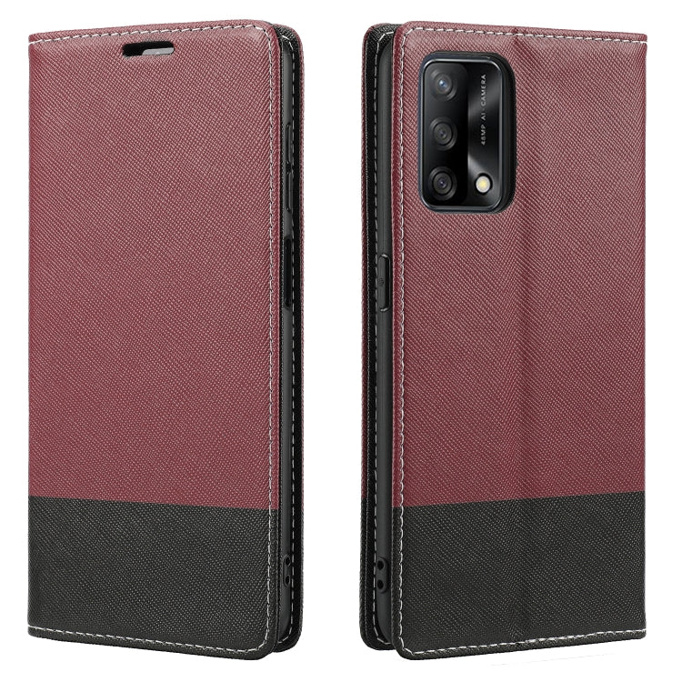 For OPPO A74 Cross Texture Magnetic Horizontal Flip Leather Case with Card Slots & Holder & Wallet