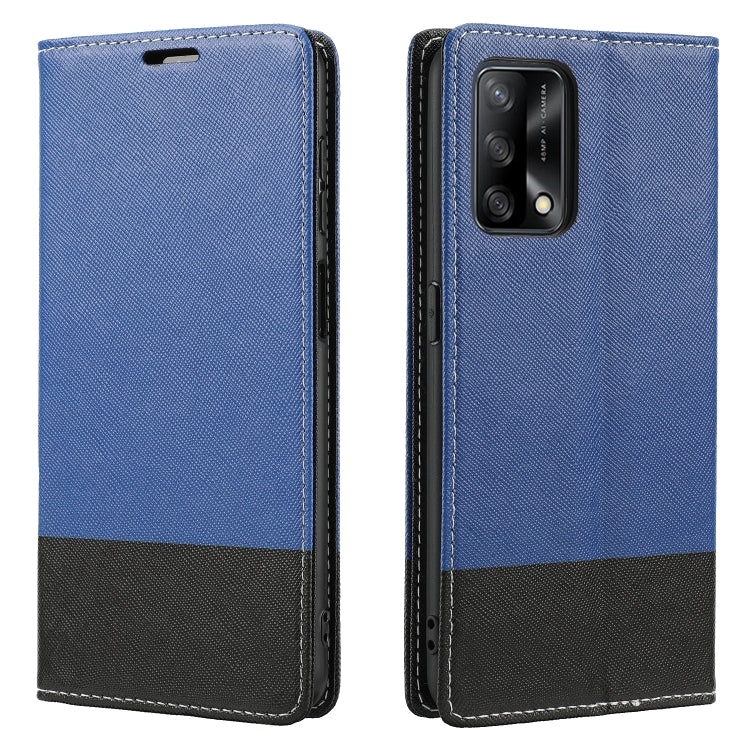 For OPPO A74 Cross Texture Magnetic Horizontal Flip Leather Case with Card Slots & Holder & Wallet