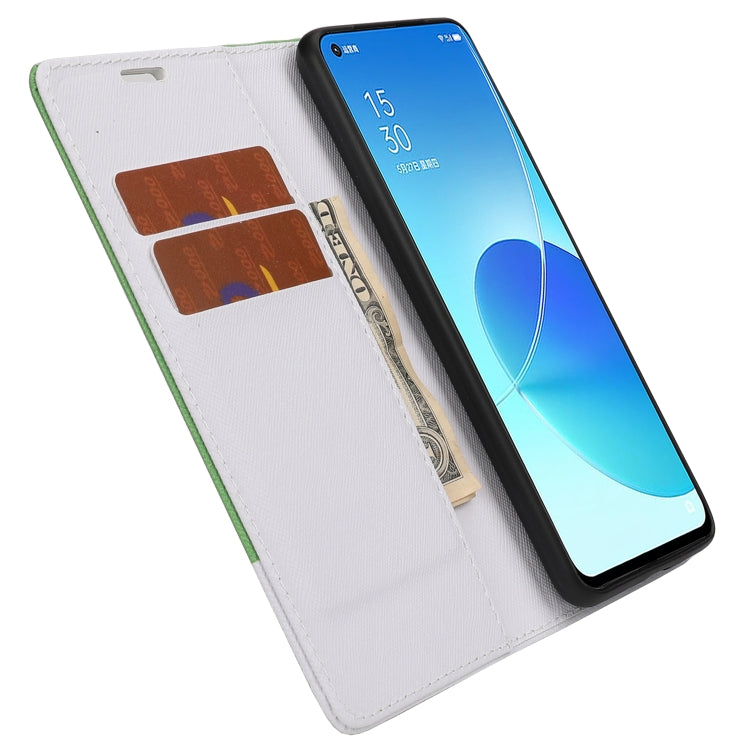 For OPPO A74 Cross Texture Magnetic Horizontal Flip Leather Case with Card Slots & Holder & Wallet