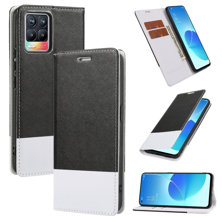 For OPPO Realme 8 Cross Texture Magnetic Horizontal Flip Leather Case with Card Slots & Holder & Wallet