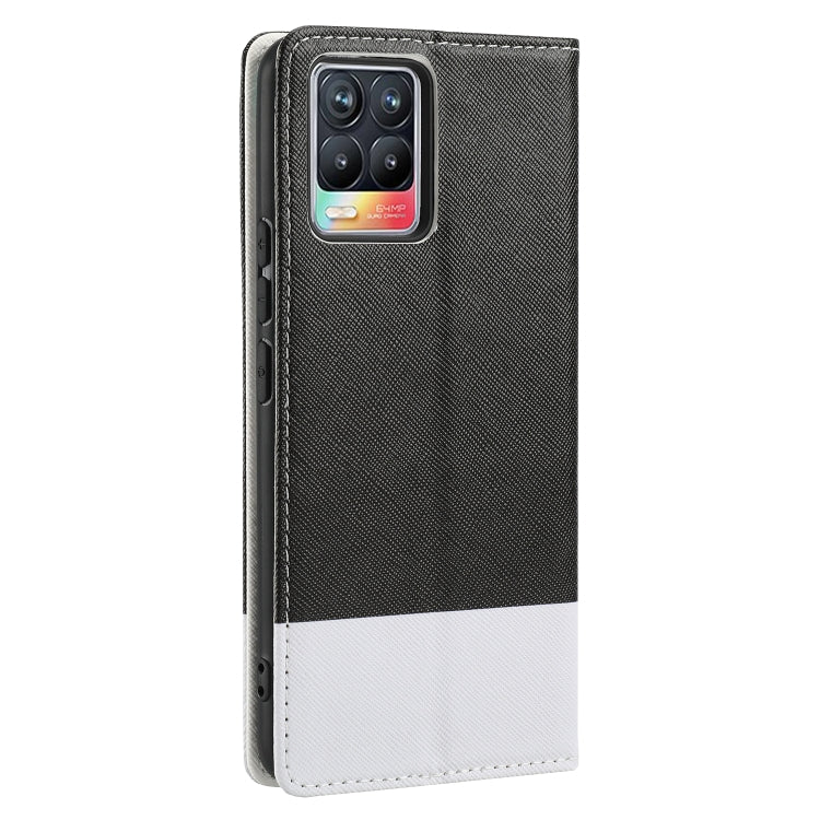 For OPPO Realme 8 Cross Texture Magnetic Horizontal Flip Leather Case with Card Slots & Holder & Wallet