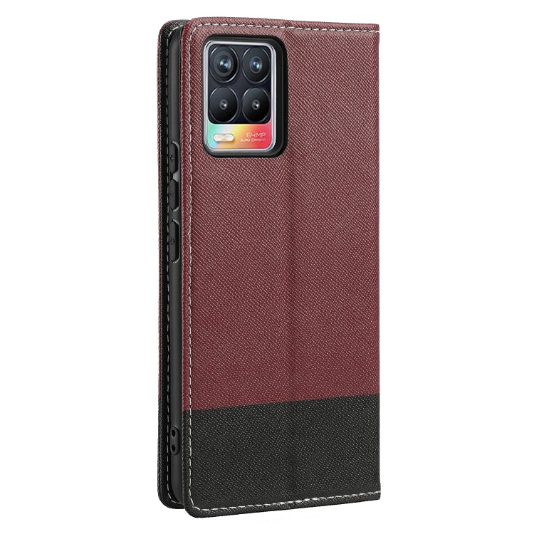 For OPPO Realme 8 Cross Texture Magnetic Horizontal Flip Leather Case with Card Slots & Holder & Wallet
