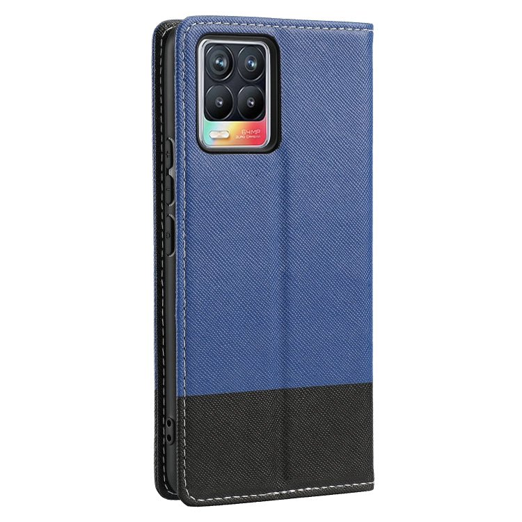 For OPPO Realme 8 Cross Texture Magnetic Horizontal Flip Leather Case with Card Slots & Holder & Wallet