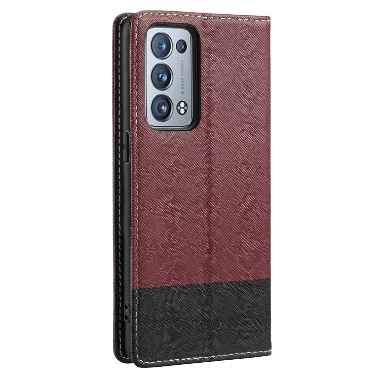 For OPPO Reno6 Pro+ 5G Cross Texture Magnetic Horizontal Flip Leather Case with Card Slots & Holder & Wallet