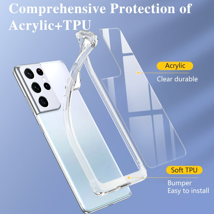 For Samsung Galaxy S21 Ultra 5G Acrylic + TPU Accurate Hole Transparent Shockproof Case