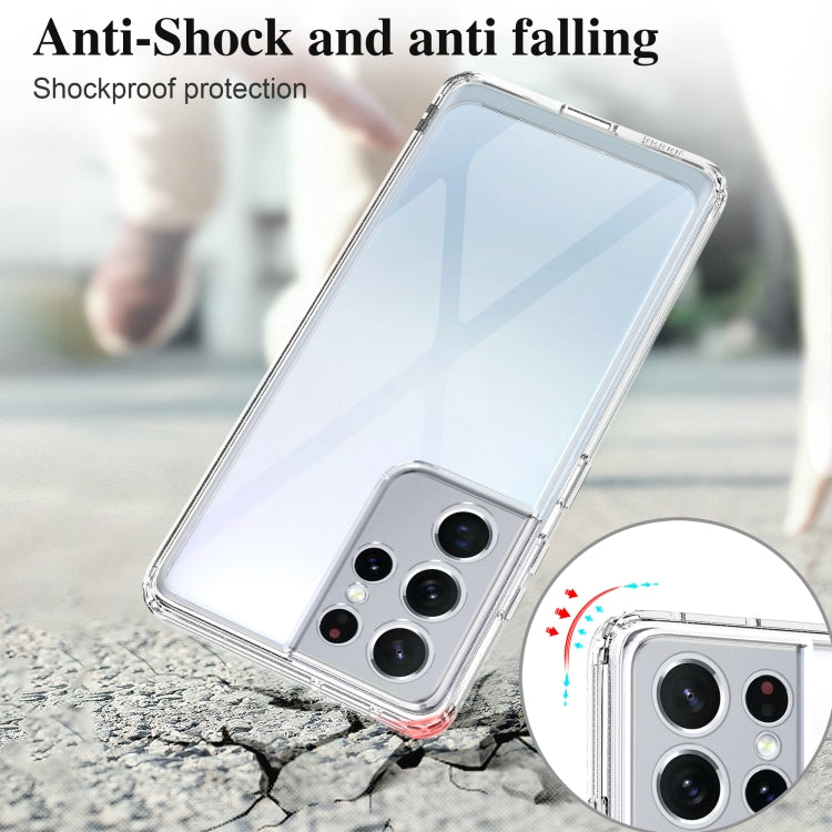For Samsung Galaxy S21 Ultra 5G Acrylic + TPU Accurate Hole Transparent Shockproof Case