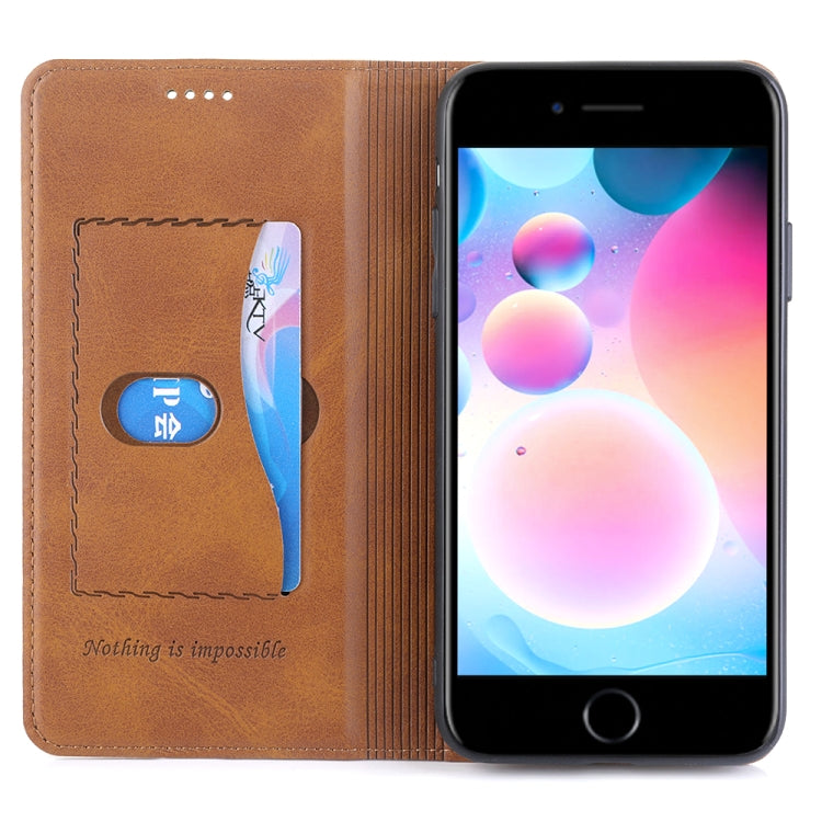 For iPhone SE 2022 / SE 2020 / 8 / 7 Diaobaolee Gemini Magnetic Buckle Horizontal Flip Leather Case with Holder & Card Slots