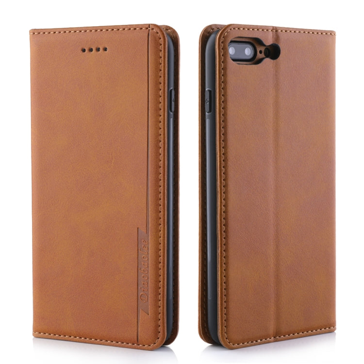 For iPhone 8 Plus / 7 Plus Diaobaolee Gemini Magnetic Buckle Horizontal Flip Leather Case with Holder & Card Slots