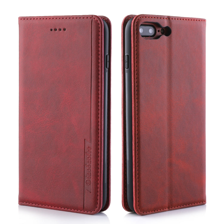 For iPhone 8 Plus / 7 Plus Diaobaolee Gemini Magnetic Buckle Horizontal Flip Leather Case with Holder & Card Slots