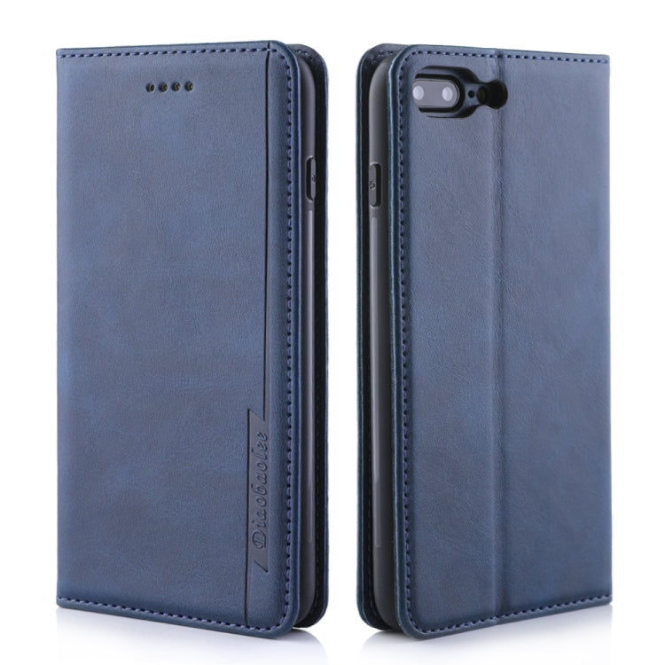 For iPhone 8 Plus / 7 Plus Diaobaolee Gemini Magnetic Buckle Horizontal Flip Leather Case with Holder & Card Slots