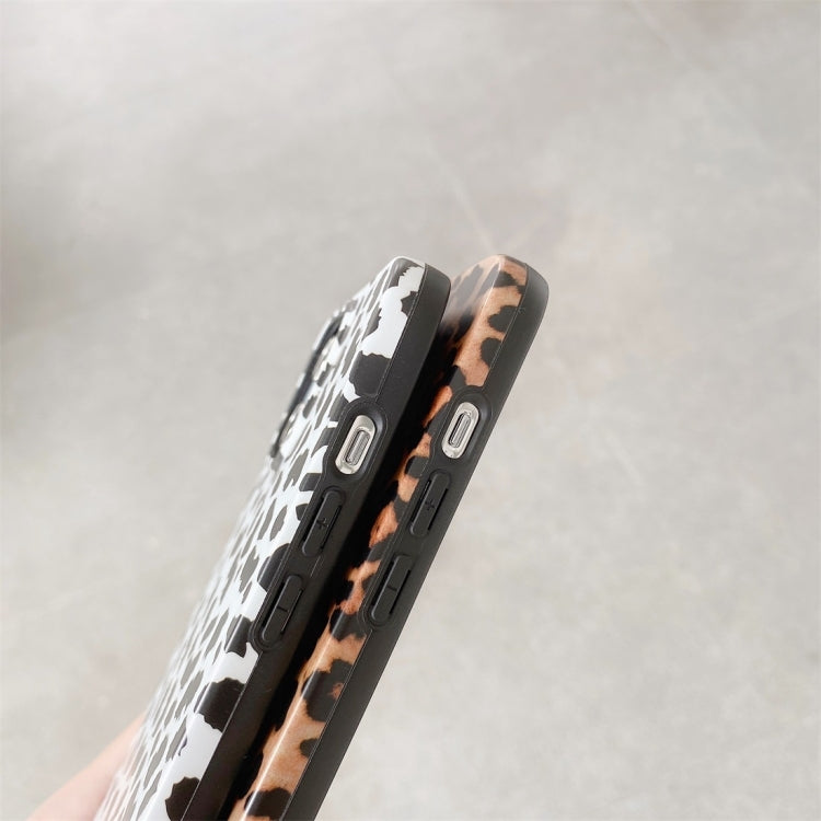 For iPhone 13 Leopard Pattern Non-full Coverage TPU Protective Case