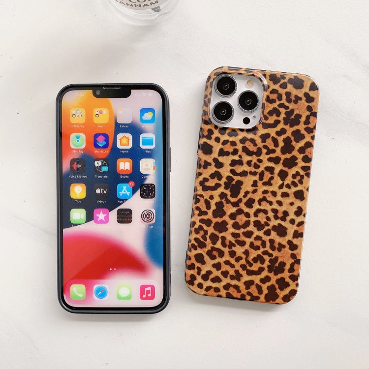 For iPhone 13 Pro Max Leopard Pattern Non-full Coverage TPU Protective Case