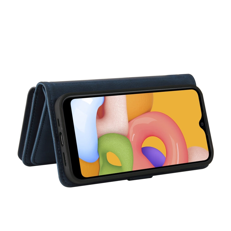 For Samsung Galaxy A01 Skin Feel PU + TPU Horizontal Flip Leather Case with Holder & 15 Cards Slot & Wallet & Zipper Pocket & Lanyard
