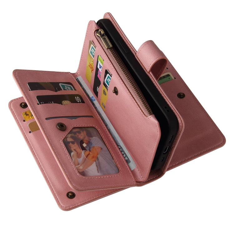 For Samsung Galaxy A01 Skin Feel PU + TPU Horizontal Flip Leather Case with Holder & 15 Cards Slot & Wallet & Zipper Pocket & Lanyard