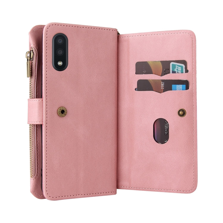 For Samsung Galaxy A02 EU Version Skin Feel PU + TPU Horizontal Flip Leather Case with Holder & 15 Cards Slot & Wallet & Zipper Pocket & Lanyard