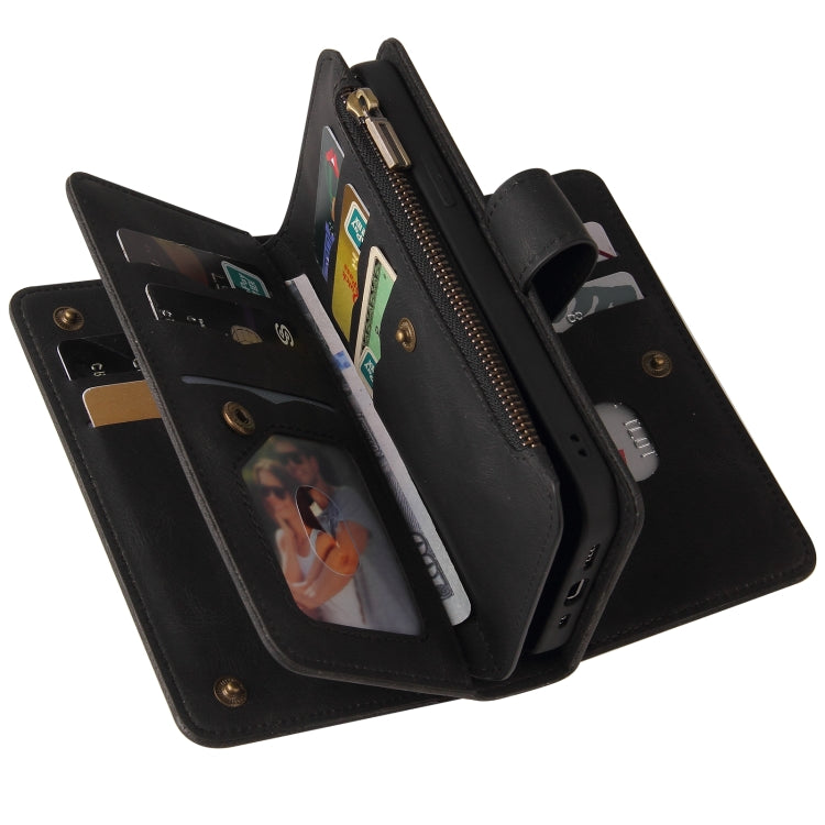 For Samsung Galaxy A03s Skin Feel PU + TPU Horizontal Flip Leather Case with Holder & 15 Cards Slot & Wallet & Zipper Pocket & Lanyard
