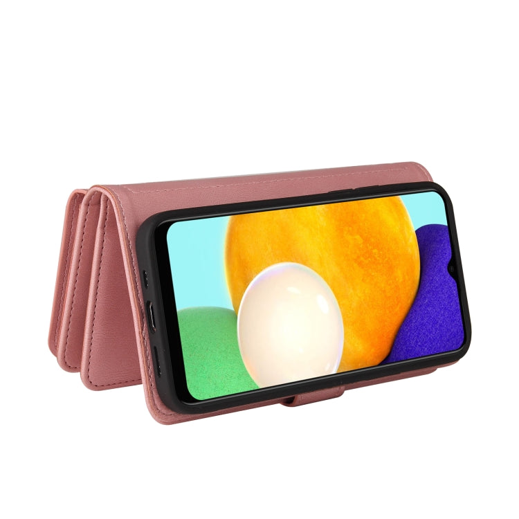 For Samsung Galaxy A03s Skin Feel PU + TPU Horizontal Flip Leather Case with Holder & 15 Cards Slot & Wallet & Zipper Pocket & Lanyard