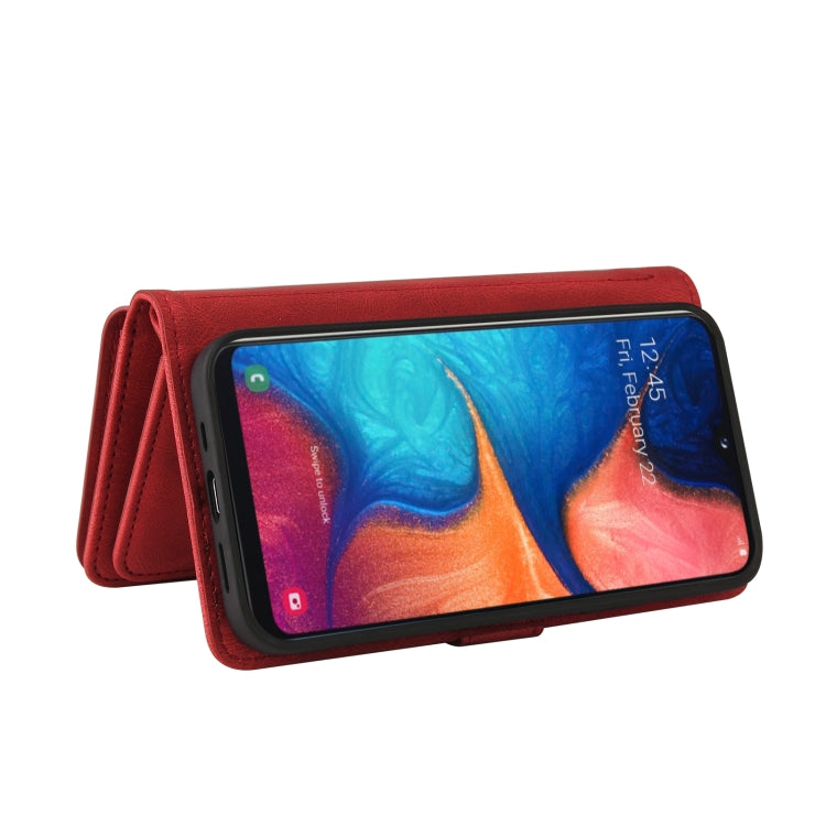 For Samsung Galaxy A20e Skin Feel PU + TPU Horizontal Flip Leather Case with Holder & 15 Cards Slot & Wallet & Zipper Pocket & Lanyard