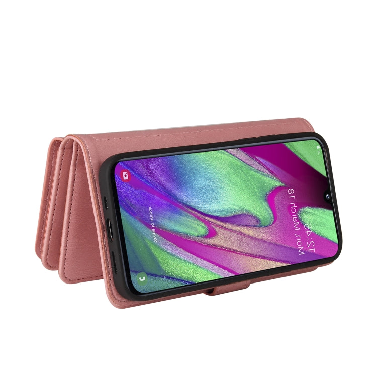 For Samsung Galaxy A40 Skin Feel PU + TPU Horizontal Flip Leather Case with Holder & 15 Cards Slot & Wallet & Zipper Pocket & Lanyard