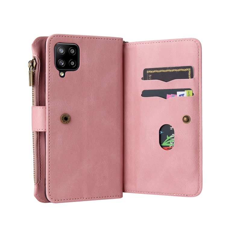 For Samsung Galaxy A42 5G Skin Feel PU + TPU Horizontal Flip Leather Case with Holder & 15 Cards Slot & Wallet & Zipper Pocket & Lanyard