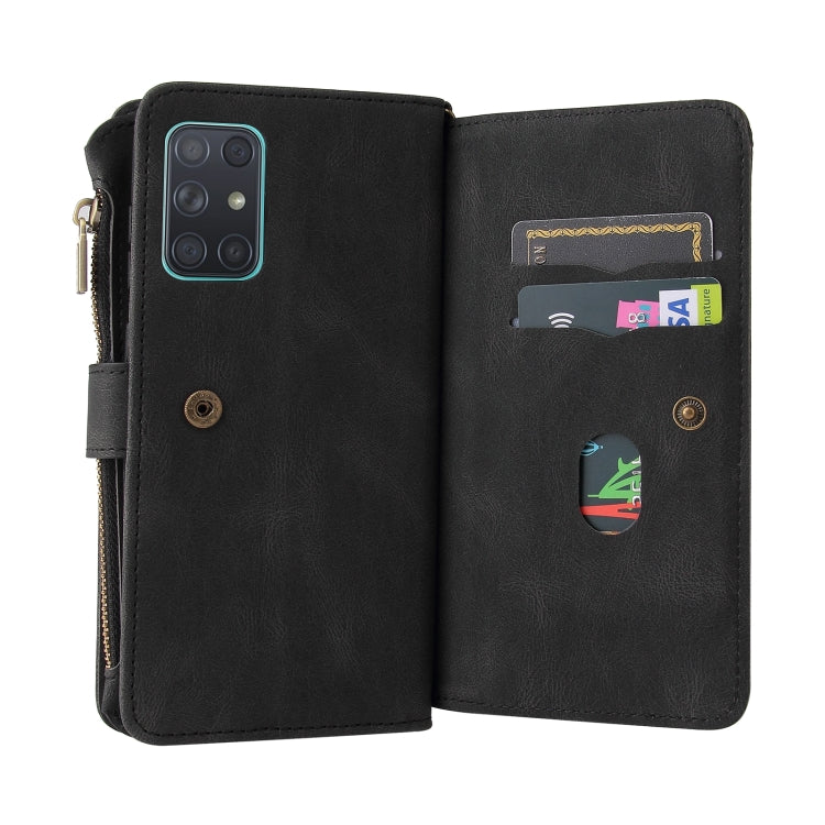 For Samsung Galaxy A72 5G / 4G Skin Feel PU + TPU Horizontal Flip Leather Case with Holder & 15 Cards Slot & Wallet & Zipper Pocket & Lanyard