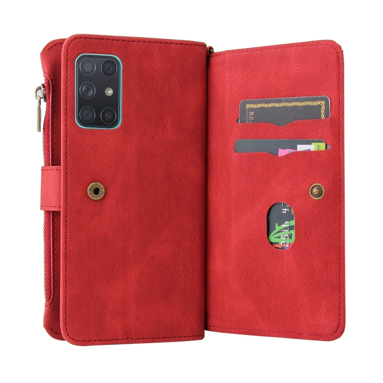 For Samsung Galaxy A72 5G / 4G Skin Feel PU + TPU Horizontal Flip Leather Case with Holder & 15 Cards Slot & Wallet & Zipper Pocket & Lanyard