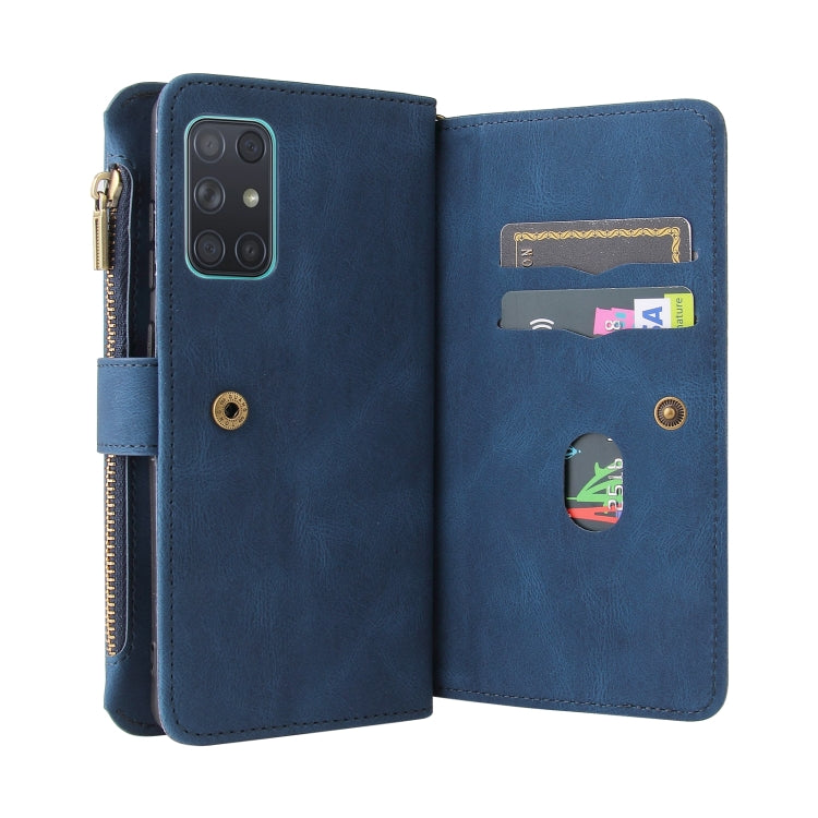 For Samsung Galaxy A72 5G / 4G Skin Feel PU + TPU Horizontal Flip Leather Case with Holder & 15 Cards Slot & Wallet & Zipper Pocket & Lanyard