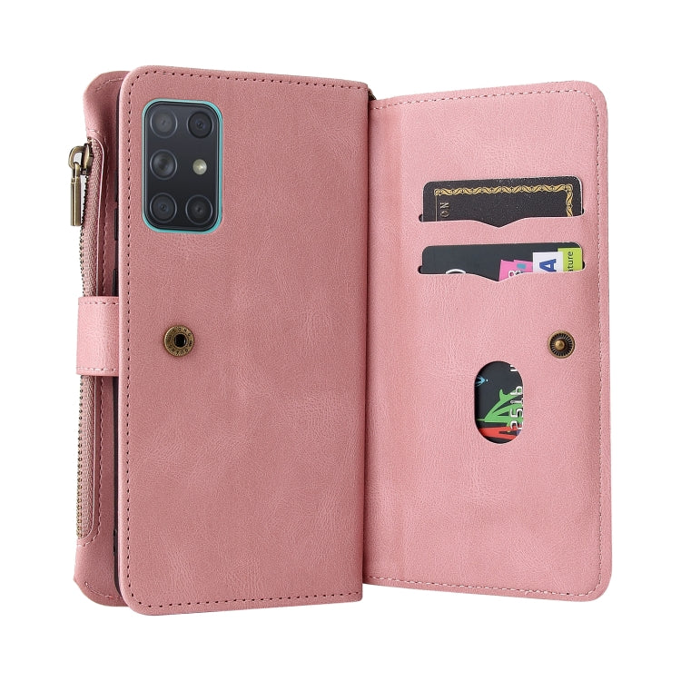 For Samsung Galaxy A72 5G / 4G Skin Feel PU + TPU Horizontal Flip Leather Case with Holder & 15 Cards Slot & Wallet & Zipper Pocket & Lanyard